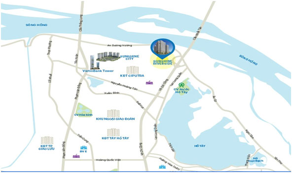 vị trí sunshin riverside tây hồ